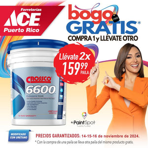 Compra 1 Paila de Sellador 6600 & recibe la 2nda GRATIS!  o compra una paila o galón de pintura Primeless 2 en 1 & recibe la 2nda GRATIS!